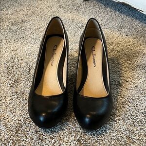 CL by Laundry Black Wedge Shoes